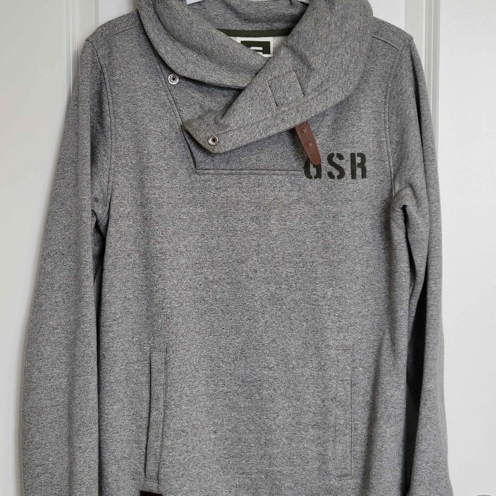 GSTAR RAW gray cowl neck sweater, mens